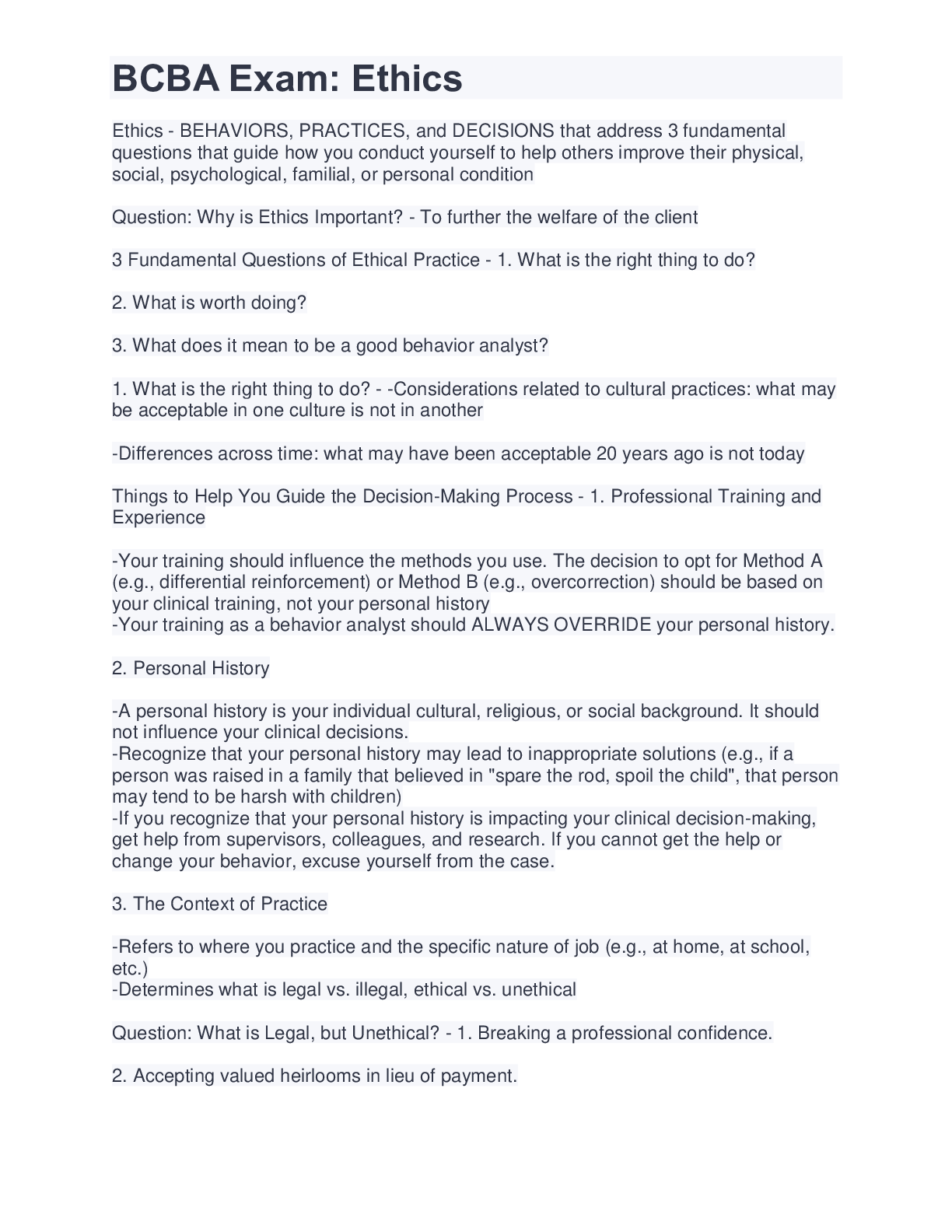 Preview image of BCBA Exam document